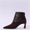 Hispanitas Paris Turn Up Heel Ankle Boot - Brown Suede